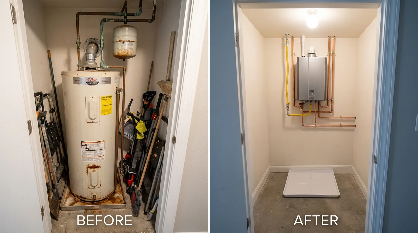 Tank water heater versus wall-mounted tankless unit comparison for Brackettville, TX homeowners